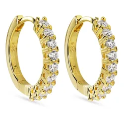 17 mm Zirkon Kreole in vergoldetem Sterlingsilber - Lumé Illume