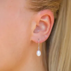 Perle Ohrringe in rhodiniertem Silber