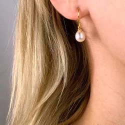 7-7,5 mm Perle Ohrringe in vergoldetem Silber
