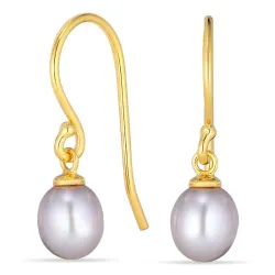 6-6,5 mm Perle Ohrringe in vergoldetem Silber