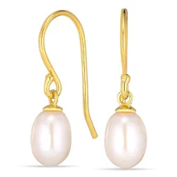 6-6,5 mm Perle Ohrringe in vergoldetem Silber