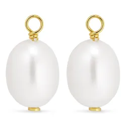 7-7,5 mm Perle Anhänger für Ohrringe in vergoldetem Silber
