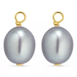 7-7,5 mm Perle Anhänger für Ohrringe in vergoldetem Silber
