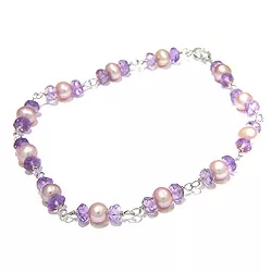 Violettem Perle Armband aus rhodiniertem Silber