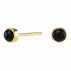 NORDAHL ANDERSEN schwarz Ohrringe in vergoldetem Sterlingsilber schwarz Onyx