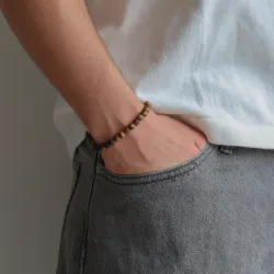 Nordahl andersen armband in leder braunem tigerauge