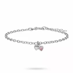 Kinder NORDAHL ANDERSEN Herz Armband in rhodiniertem Silber rosa Zirkon