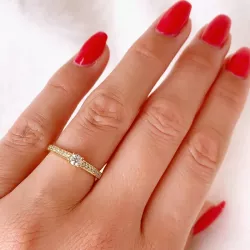 Diamant Ring in 14 Karat Gold 0,15 ct 0,11 ct