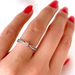 runder Diamantring in 14 Karat Weißgold 0,14 ct