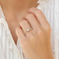 runder Diamantring in 14 Karat Gold 0,10 ct 0,36 ct