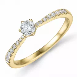 Diamant Ring in 14 Karat Gold 0,21 ct 0,13 ct