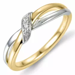 Diamantring in 14 Karat Gold- und Weißgold 0,03 ct