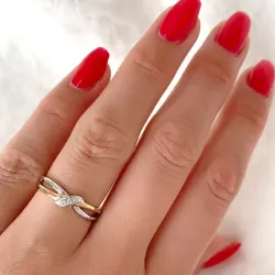Diamantring in 14 Karat Gold- und Weißgold 0,03 ct