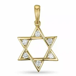 Davidstern diamantanhänger in 14 karat gold- und weißgold 0,18 ct