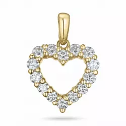 Herz Diamantanhänger in 14 karat Gold 0,84 ct