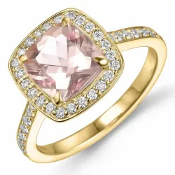 morganit Diamantring in 14 Karat Gold 2,2 ct 0,38 ct