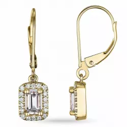 viereckigem morganit Diamantohrringe in 14 Karat Gold mit morganit und Diamant 