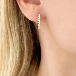 17 mm Kreole in 14 Karat Gold mit Diamant 