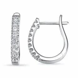 Kreole in 14 Karat Weißgold mit Diamant