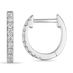 12 mm Kreole in 14 Karat Weißgold mit Diamant