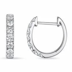 14 mm Kreole in 14 Karat Weißgold mit Diamant