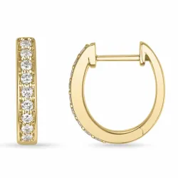 14 mm Brillant Kreole in 14 Karat Gold mit Diamant