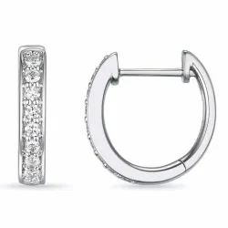 14 mm Brillant Kreole in 14 Karat Weißgold mit Diamant