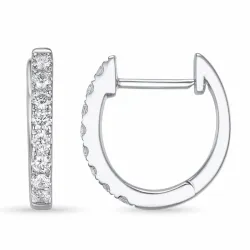 12 mm Kreole in 14 Karat Weißgold mit Diamant