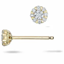 runden Diamant Ohrstecker in 14 Karat Gold mit Diamant und Diamant