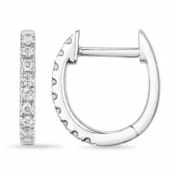 8 mm Kreole in 14 Karat Weißgold mit Diamant