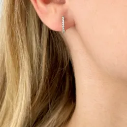 8 mm Kreole in 14 Karat Weißgold mit Diamant