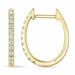 12 mm Kreole in 14 Karat Gold mit Diamant
