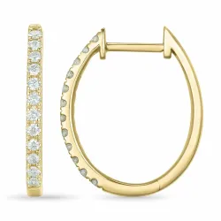 14 mm Kreole in 14 Karat Gold mit Diamant 