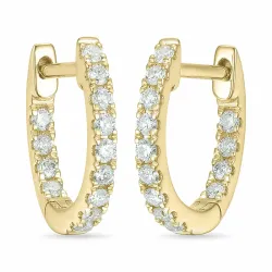 12 mm Diamant Kreole in 14 Karat Gold mit Diamant