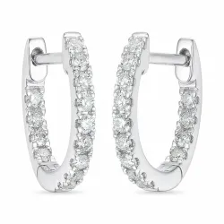 12 mm Diamant Kreole in 14 Karat Weißgold mit Diamant