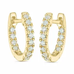 12 mm Diamant Kreole in 14 Karat Gold mit Diamant