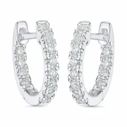 12 mm Diamant Kreole in 14 Karat Weißgold mit Diamant