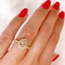 morganit Diamantring in 14 Karat Gold 0,35 ct 0,39 ct