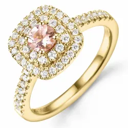 morganit Diamantring in 14 Karat Gold 0,22 ct 0,34 ct