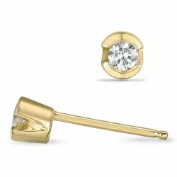 kleinen Diamant Solitärohrstecker in 14 Karat Gold mit Diamant 