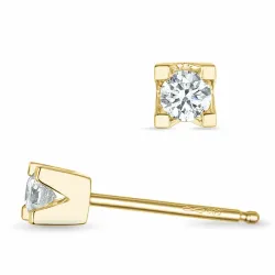2 x 0,10 ct Solitärohrstecker in 14 Karat Gold mit Diamant
