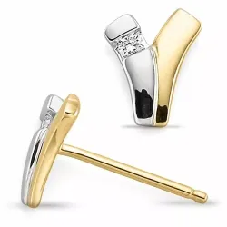 Diamant ohrringe in 14 karat gold und weißgold mit diamanten