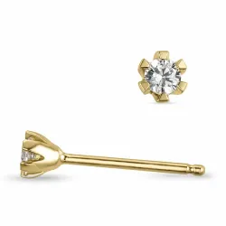 2 x 0,07 ct Diamant Solitärohrstecker in 14 Karat Gold mit Diamant