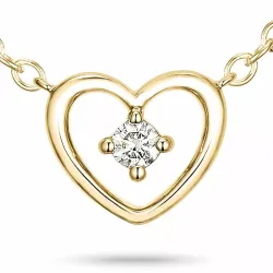 42 cm Herz diamant anhänger mit halskette in 14 karat Gold 0,05 ct
