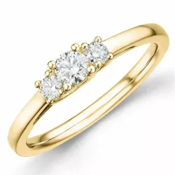 Diamantring in 14 karat gold 0,20 ct 0,13 ct