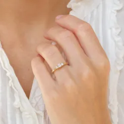 Diamantring in 14 karat gold 0,20 ct 0,13 ct