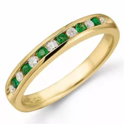 Smaragd diamantring in 14 karat gold 0,14 ct 0,14 ct