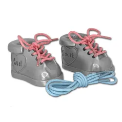 Taufgeschenk: Babyschuhe Erster Zahn, erste Haarsträhne in verzinnt  Modell: 154-73148