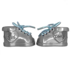 Taufgeschenk: Babyschuhe Erster Zahn, erste Haarsträhne in verzinnt  Modell: 154-73148