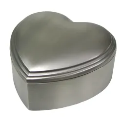 Taufgeschenk: 12 x 12 cm Herz schmuckschatulle für Mädchen in verzinnt  Modell: 154-74472